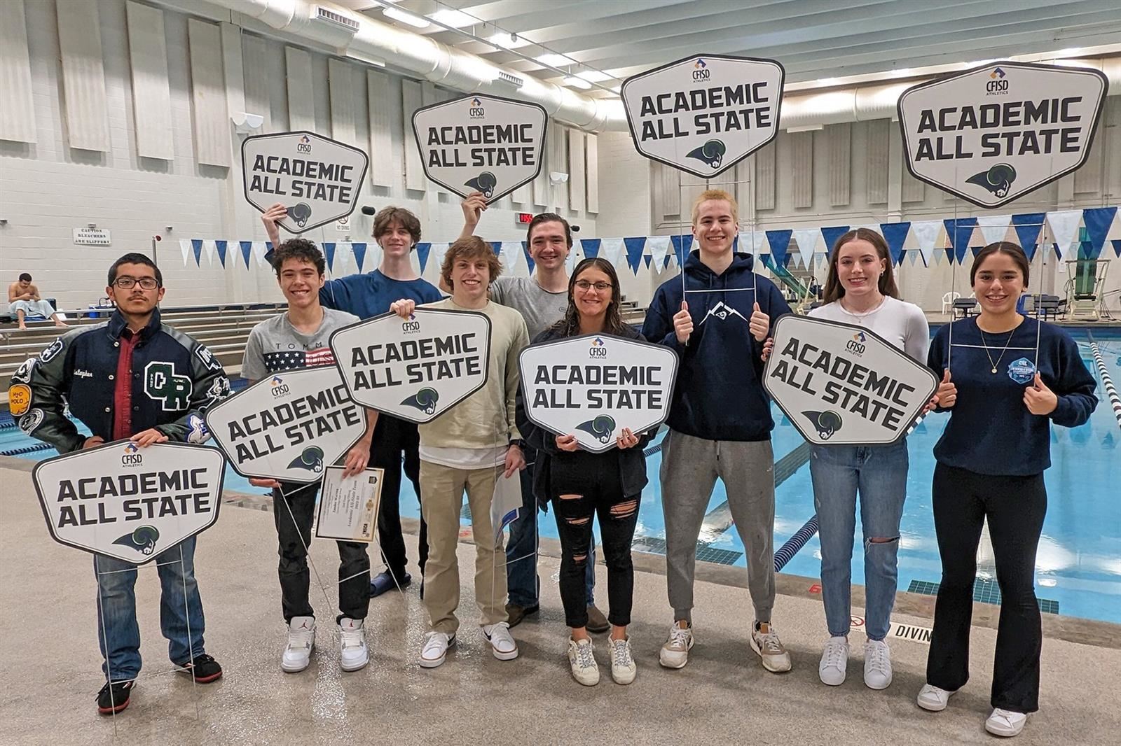 CFISD swim and dive student-athletes earn THSCA Academic All-State honors.